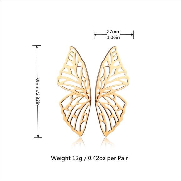 New Butterfly Statement Earrings - Picture 6 of 8